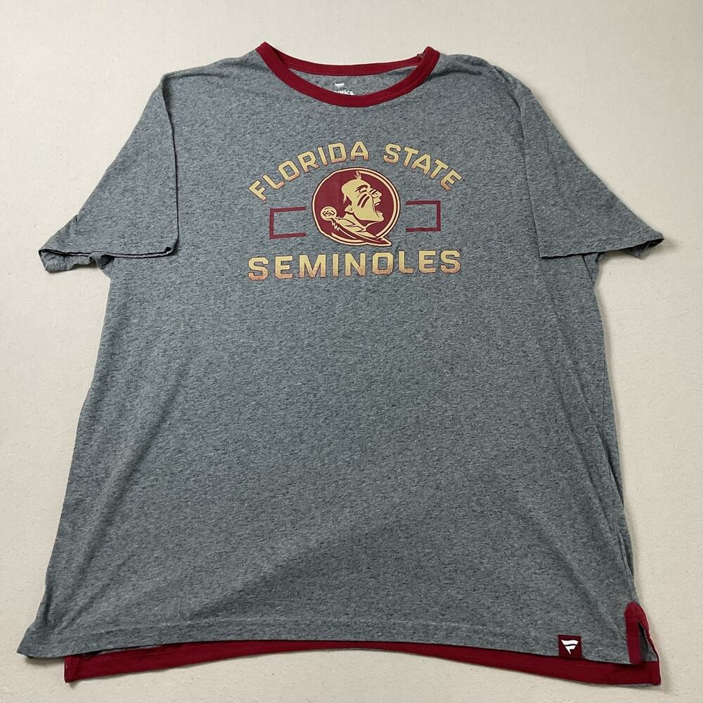 Fanatics Florida State Seminoles Gray Adult 3XL Short Sleeve T Shirt